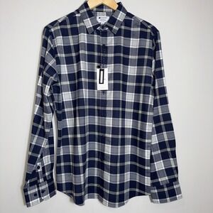 Sperry Premium Apparel Mens Button Down Shirt Plaid Long Sleeve Size Medium Blue